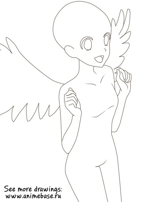 Anime Angel Girl Flying Drawing