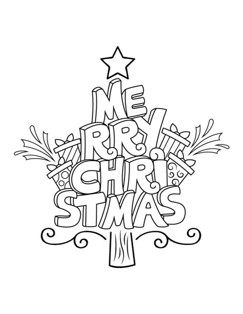 Merry Christmas Logo Coloring Pages