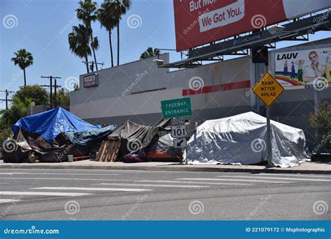 Freeway Homeless Encampment Editorial Photography - Image of hollywood ...