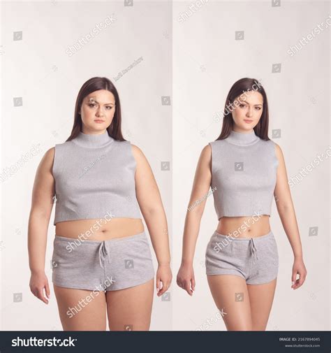 Comparison Women Before After Weight Loss Stok Fotoğrafı 2167894045 Shutterstock