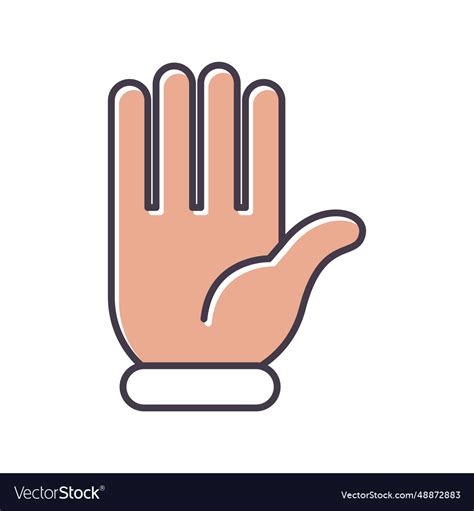 Hand hello gesture fingers icon Royalty Free Vector Image