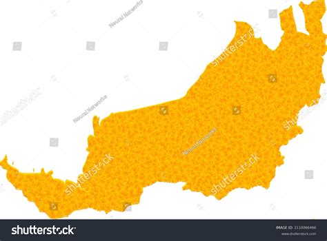 Vector Golden Map Sarawak Map Sarawak Stock Vector Royalty Free