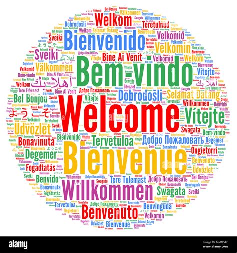 Bienvenue Nuage De Mots Dans Différentes Langues Photo Stock Alamy