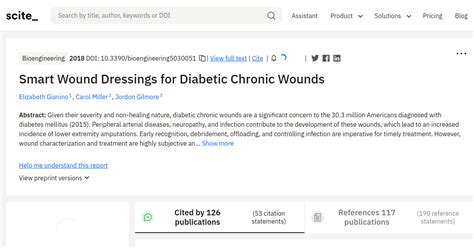 [citation Report] Smart Wound Dressings For Diabetic Chronic Wounds