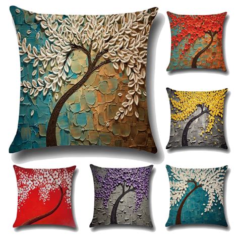 Details About Floral Cotton Linen Pillow Case Waist Back Throw Cushion