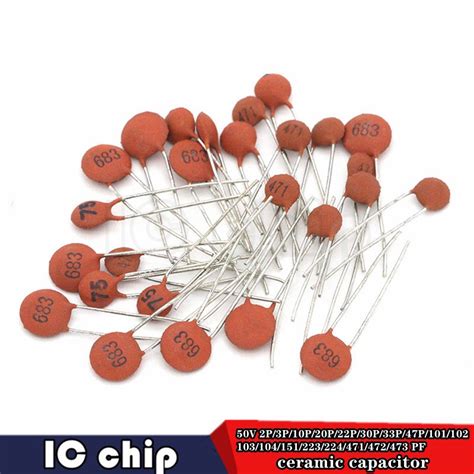 100pcs 50v 2p3p10p20p22p30p33p47p101102 103104151223224471472473 Pf Ceramic