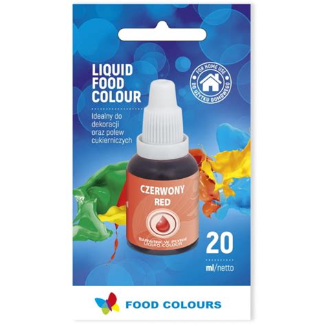 Barwnik spożywczy w płynie CZERWONY 20ml Food Colours Barwniki w