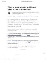 Understanding Psychoactive Drugs Effects And Categories Course Hero