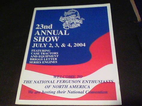 23nd Annual Show 2004 Ashtabula County Antique Engine Club Program S19