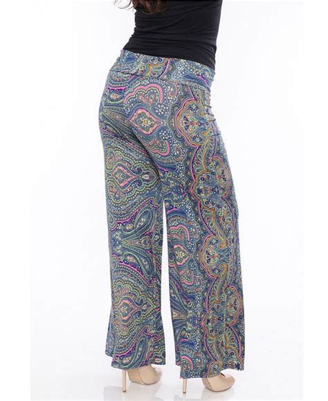 White Mark Plus Size Paisley Print Palazzo Pants And Reviews Pants And Capris Women Macys