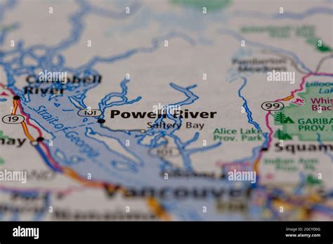 Powell river on a map hi-res stock photography and images - Alamy