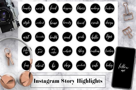 B W Instagram Story Highlights By North Sea Studio TheHungryJPEG