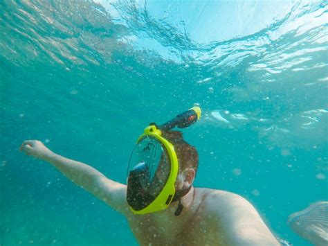 Premium Photo Man With Snorkeling Mask Underwater Summer Sea Vacation