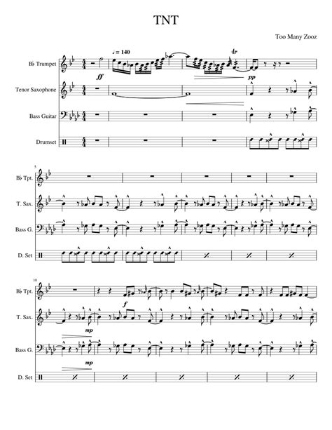 Tnt 4band Sheet Music For Saxophone Tenor Trumpet In B Flat Bass