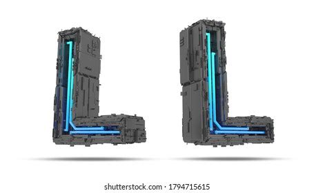 3d Spaceship Alphabet Neon Light Effect Stock Illustration 1794715615