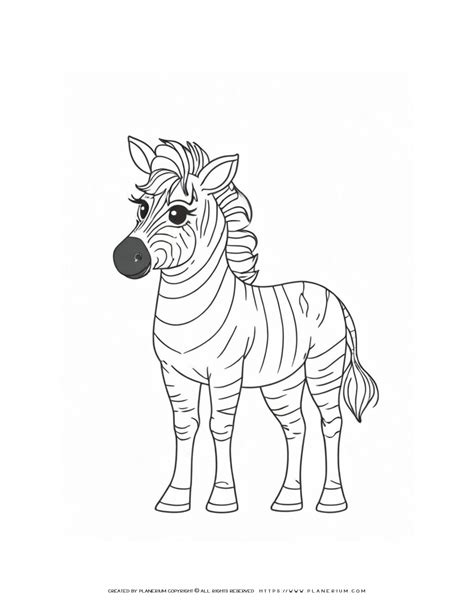 Engage & Learn with Cute Zebra Coloring Page for Kids