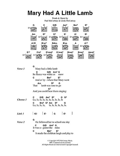 Mary Had A Little Lamb Sheet Music By Paul Mccartney And Wings Lyrics