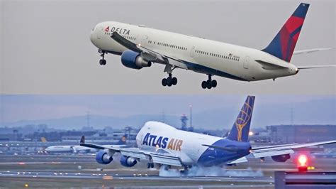 FRANKFURT AIRPORT PLANESPOTTING 2023 WITH DELTA 767 GO AROUND AND ATLAS