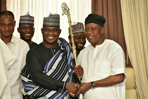 Ondo Oba Presents Yahaya Bello With Sword Over Akeredolus Election