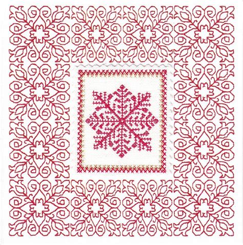 Free Redwork Patterns Redwork Embroidery Snowflake Holiday Cross