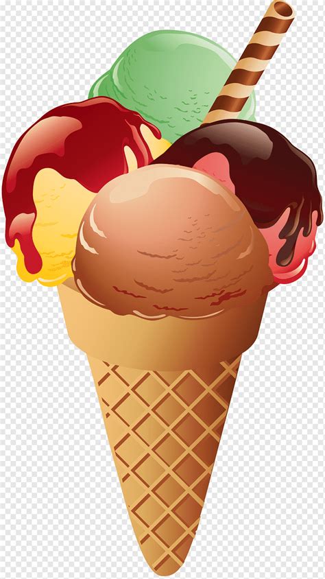 Assorted Color Ice Cream With Cone Illustration Ice Cream Cones Sundae