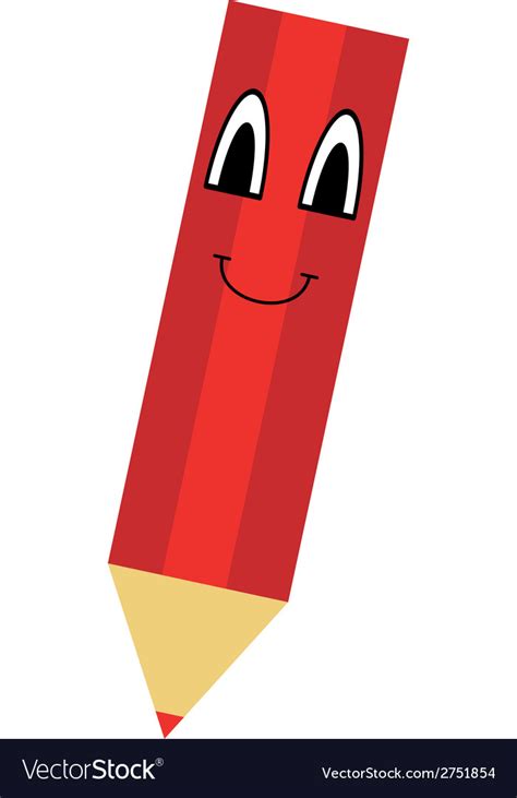 Red pencil cartoon Royalty Free Vector Image - VectorStock