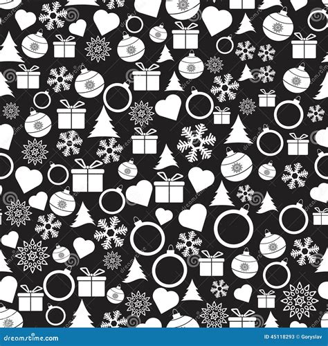 Vector Seamless Christmas And New Year Pattern Stock Vector