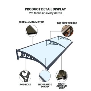 Multipurpose Awning Canopy With Bracket Sunshade Endurance Board Canopy