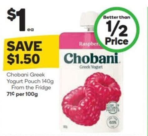 Chobani Greek Yogurt Pouch 140g Offer At Woolworths