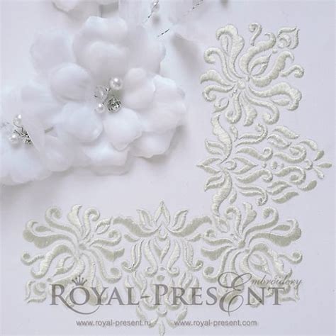 Machine Embroidery Design Royal Vintage Corner Royal Present Embroidery