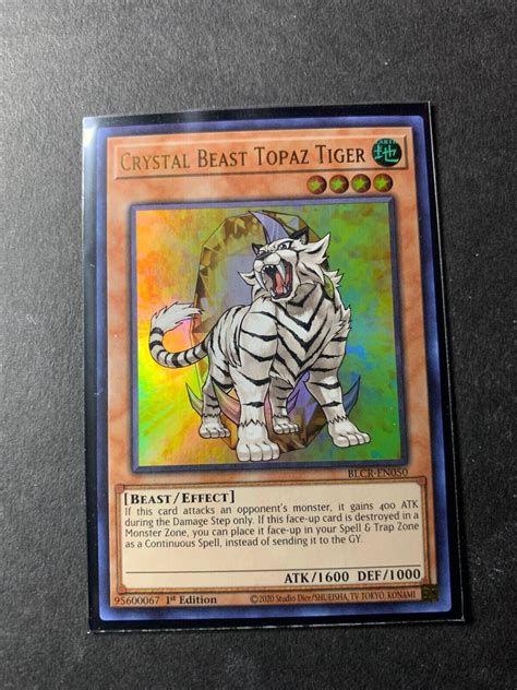 Yugioh Crystal Beast Topaz Tiger Ultra Rare St Edition Blcr