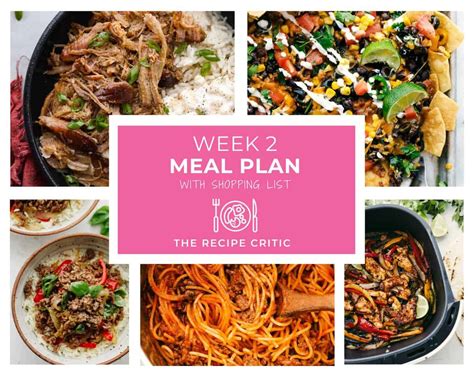 Weekly Meal Plans The Recipe Critic