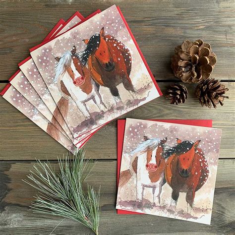 Christmas Card Alex Clark Horse Motif Winter Weather Horse 5-pack - Butik Quse