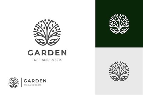 Kreis baumwurzeln logo icon design vektor baum des lebens für garten