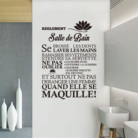 Sticker Mural Citation Pour Salle De Bain Avec Un Guide Pour Se Laver