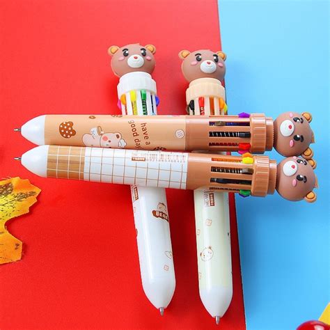 Jual Pulpen 10 Warna Pena Motih Beruang Pulpen Karakter Teddy Bear