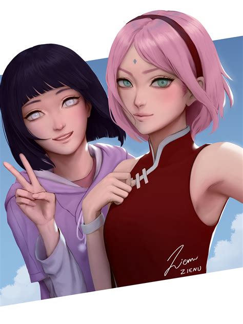 Haruno Sakura And Hyuuga Hinata Naruto And 1 More Drawn By Zienu