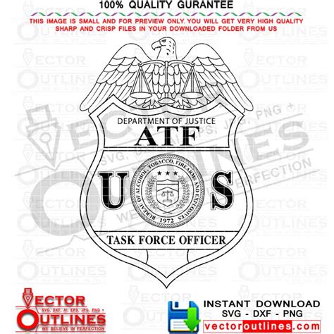 Task Force Officer Vector ATF Badge SVG Dept Of Justice logo - Inspire ...