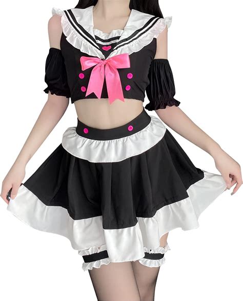 YOMORIO Lolita Sweet Gothic Dress Cute Anime Maid Costumes Lingerie