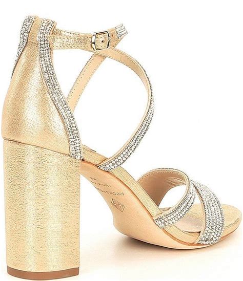 Antonio Melani Garlini Rhinestone Embellished Strappy Block Heel Dress Sandals Dillards