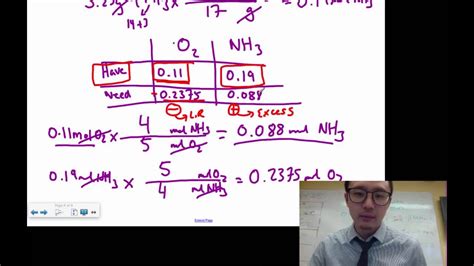 Chem 3 11b Limiting Reactant Calculation Example Youtube