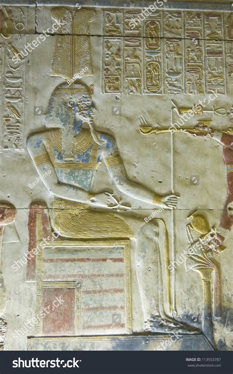 Bas Relief Carving Ancient Egyptian God Stock Photo 113553787 ...