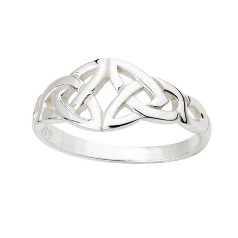 Solvar Silver Double Trinity Ring Silver Celtic Knot Ring Celtic