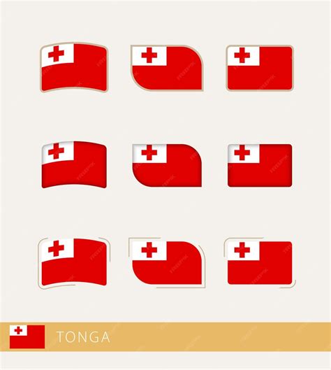 Premium Vector Vector Flags Of Tonga Collection Of Tonga Flags