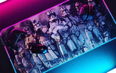 Star Wars 501st Clone Trooper Rgb Desk Mat For Gaming Led Mouse Pad