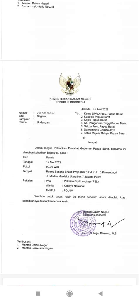 Besok Pelantikan Penjabat Gubernur Papua Barat Suaramandiri Co