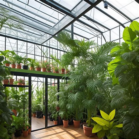 Premium AI Image | Greenhouse indoor plants Tropical ornamental plants