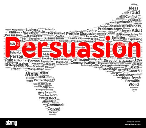 Persuasion Word Cloud Shape Concept Stock Photo Alamy