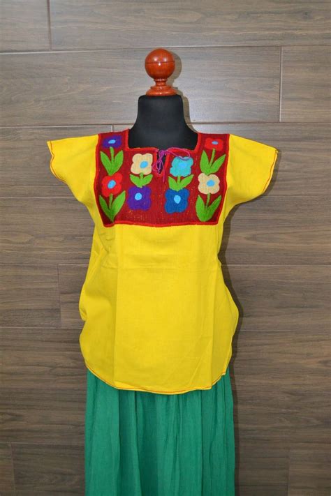 Traditional Mexican Shirt For Women Mexican Huipil Chiapas Etsy