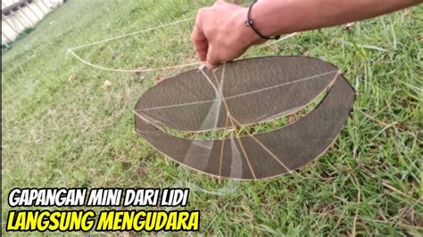 CARA MEMBUAT LAYANGAN GAPANGAN MINI DARI SAPU LIDI PEGON CEPER MINI